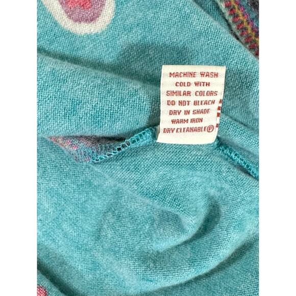 Aryeh Womens Sweater Dress Medium (XS) Teal Green Floral Butterflies Boho Lace - Picture 5 of 9